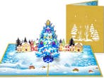 Grote chique gouden kerstkaart pop-up kaart kerstboom, Verzenden, Nieuw