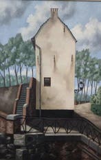 Toon van de Muysenberg (1901-1967) - Oude gevel in, Antiek en Kunst