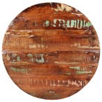 Tafelblad rond 70cm | Gerecycled Hout | Retourdeal 33% Ko..., 50 tot 100 cm, Rustiek, Nieuw, Tafelblad