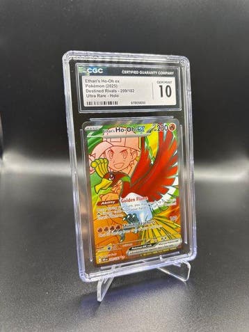 Pokémon - 1 Graded card - Ethans Ho-Oh ex 209/182 Destined, Hobby en Vrije tijd, Nieuw