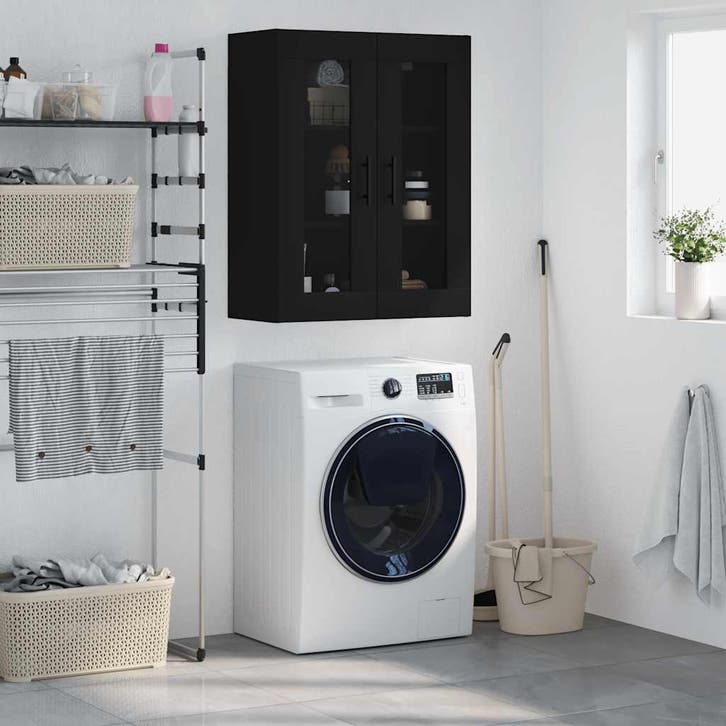 vidaXL Bovenkast 69,5x34x90 cm zwart, Huis en Inrichting, Kasten | Buffetkasten, 25 tot 50 cm, Nieuw, Overige houtsoorten, Minder dan 100 cm