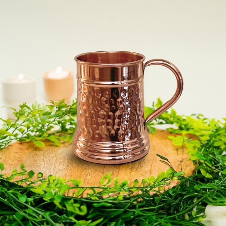 Puur koperen mok gehamerd – 440 ml, Huis en Inrichting, Keuken | Servies, Ophalen of Verzenden