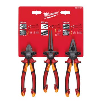 Milwaukee VDE tangenset 3-delig Nieuw, Ophalen of Verzenden, Nieuw