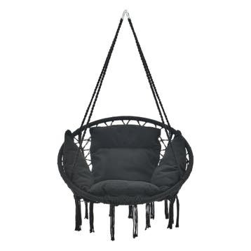 Hangstoel Kailua met kussen katoen max 150 kg zwart, Verzenden, Nieuw