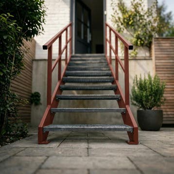 Stalen buitentrap op maat, verzinkt, zelf samenstellen in 3D, Doe-het-zelf en Verbouw, Verzenden, Nieuw, Trap, 2 tot 4 meter