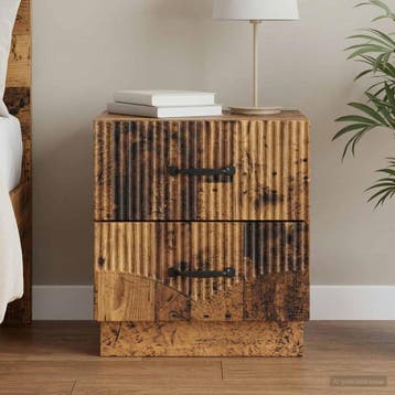 vidaXL Nachtkastje met lade Oud hout 43 x 34,5 x 44,5 cm, Minder dan 45 cm, Verzenden, Nieuw, Minder dan 55 cm