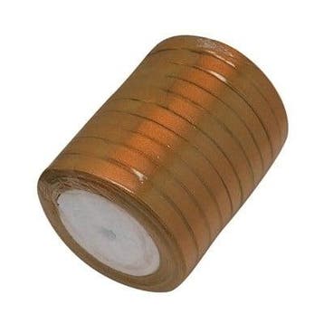 2 meter satijnlint 7 mm breed – goud bruin, Ophalen of Verzenden, Nieuw, Draad