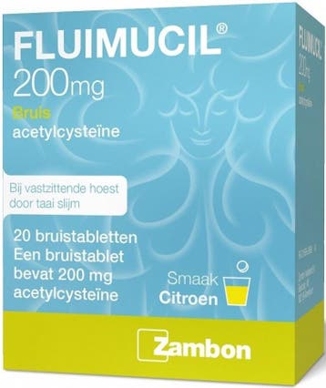 Fluimucil 200 mg suikervrij - 20 bruistabletten, Verzenden, Nieuw
