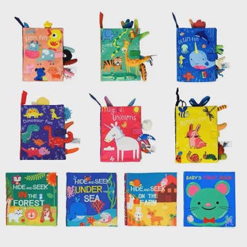 Interactief Stoffen Babyboek met Geluid & Sensopatische Elem, Verzenden, Nieuw