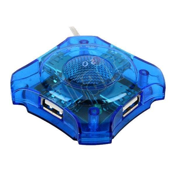 4Poort USB 2.0 Hub Blauw, Computers en Software, Pc- en Netwerkkabels, Nieuw, Ophalen of Verzenden