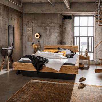 TPT Möbel Ilvar Massief Eiken Balkenbed met Bedlades - 140 x, Nieuw