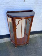 Vintage Engels mahonie vitrinekastje met 2 glazen platen, Antiek en Kunst, Antiek | Meubels | Kasten, Ophalen of Verzenden