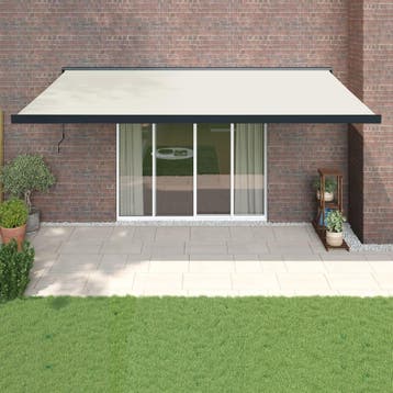 vidaXL Handmatige Zonnescherm 5 x 3 m Crèmekleurig 100%, Verzenden, Nieuw