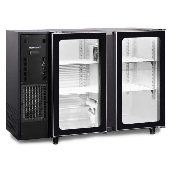 Zwarte flessenkoeling met 2 glazen deuren | Premium Series, Zakelijke goederen, Horeca | Keukenapparatuur, Verzenden