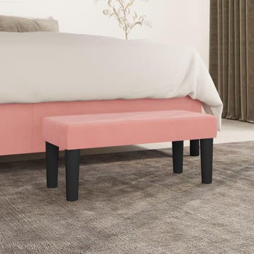 vidaXL Bankje 70x30x30 cm fluweel roze, Verzenden, Nieuw, Stof, Minder dan 150 cm