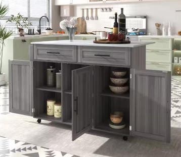 Keukeneiland met Klapblad &amp; Lades – Mobiel Dressoir, Huis en Inrichting, Verzenden, Nieuw