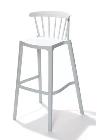 Barkruk Windson | Kunststof | 56x55x103cm | Wit, Verzenden, Nieuw in verpakking