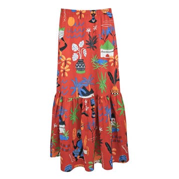 Verysimple • maxi rok Africa • XS (IT40), Kleding | Dames, Bruin, Verzenden, Verysimple, Nieuw