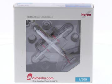 Schaal 1:500 Herpa 515429 Bombardier Dash 8-Q400 Air Berl..., Ophalen of Verzenden, Zo goed als nieuw