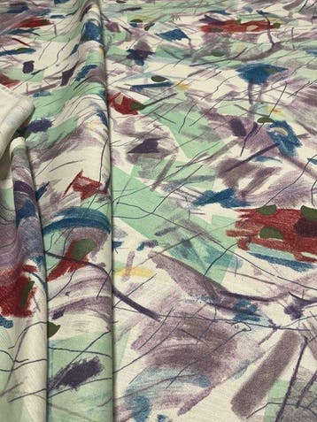 Prachtige stof in een artistiek-contempo-stijl. - Textiel -