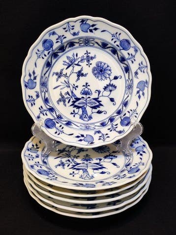 Meissen - Bord (6) - Ø 19,5 cm 6er Set antike