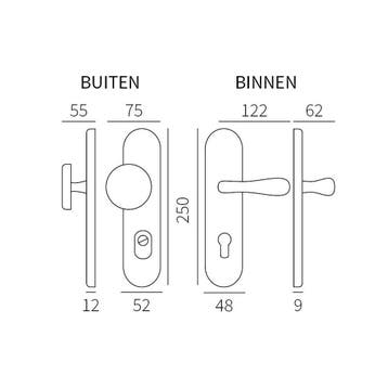Voordeurset Kira PC72 Basel-Silvia rechts SKG3 met, Verzenden, Nieuw