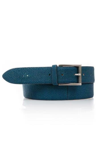 Pijlstaartrog leren riem Giulio blauw NIEUW rogge leren riem, Overige kleuren, Verzenden, Echt leder, Riccamente Milano