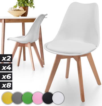 Eetkamerstoelen - Kuipstoelen - Kunststof - Wit - Set van 2, Verzenden, Nieuw