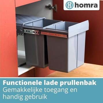 2dekans | Homra Inbouwprullenbak – Uittrekbaar & Soft-Close, Ophalen of Verzenden, Zo goed als nieuw