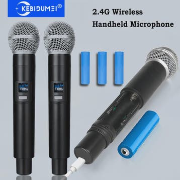 Draadloze UHF Microfoon Set (2 Kanaals) - Draagbaar & Oplaad, Verzenden, Nieuw