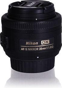 Nikon AF-S DX NIKKOR 35 mm F1.8 G 52 mm filter (geschikt, Verzenden, Zo goed als nieuw, Standaardlens