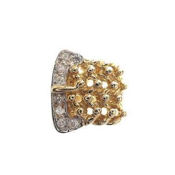 Gouden ring als gesp met zirconia, Gebruikt, 20 of groter, Heer, Ophalen of Verzenden