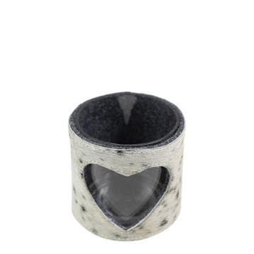 windlicht koe hart zwart/wit 10cm, Verzenden, Nieuw