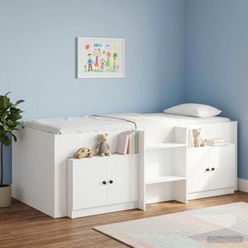 vidaXL Opbergkast voor Loftbed 2 st Wit 66 x 35 x 48 cm, Minder dan 45 cm, Verzenden, Nieuw, Minder dan 55 cm
