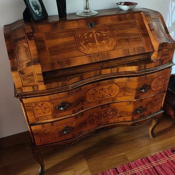 Secretaire - Walnoot, Hout, Marquetterij