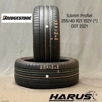 255/40/21 102Y (*) Bridgestone zomerbanden 5,6mm profiel 2X, Gebruikt, 255 mm, Band(en), Personenwagen