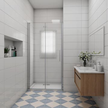 Aica douchedeur 80x185cm 6mm antikalk glas glanschroom35, Doe-het-zelf en Verbouw, Nieuw, Glas, Douche