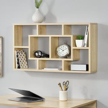 Wandrek 8 vakken muurkast 85x16x47,5 cm sonoma eiken, Verzenden, Nieuw
