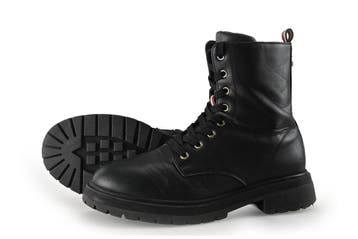 Tommy Hilfiger Veterboots in maat 37 Zwart, Kleding | Dames, Schoenen, Verzenden, Zwart, Overige typen, Zo goed als nieuw