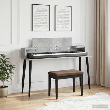 vidaXL studiobureau Betongrijs 110 x 36 x 19,5 cm Bewerkt, Verzenden, Nieuw