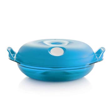 Tupperware MicroPop Magnetronschaal 700 ml, Ophalen of Verzenden, Nieuw, Blauw