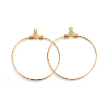 2 x RVS 304 metalen creolen 31 x 34 x 1,5mm oogje 1mm gou..., Ophalen of Verzenden, Nieuw, Overige typen