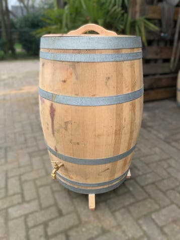 Eikenhouten wijnvaten 225L - houten regenton, Met kraantje, 150 liter of meer, Nieuw, Ophalen of Verzenden