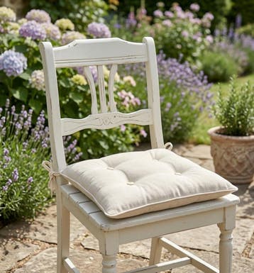 Horsehair Filled Seat cushion  SIIØMANN 40 × 40 cm Chair Pad, Verzenden, Nieuw, Wit, Vierkant