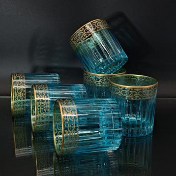 Artemisia - Drinkset (6) - Kristal, gouden zecchino - Whisky