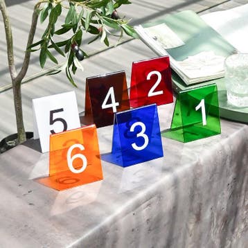 Tafelnummer Bordjes - Gekleurde Acryl - Dubbelzijdig - Resta, Verzenden, Nieuw