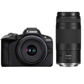 Canon EOS R50 Black + RF-S 18-45mm + RF 75-300mm, Audio, Tv en Foto, Fotocamera's Digitaal, Ophalen of Verzenden, Nieuw, Canon