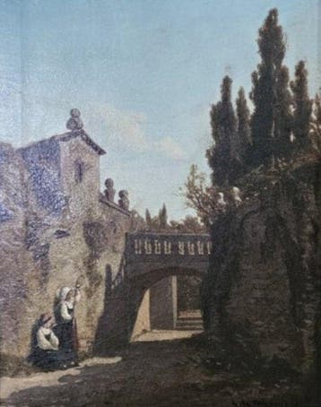 Serafino de Tivoli (1826-1892) - Paesaggio con figure