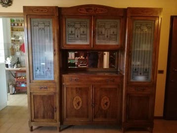 Italla - Credenza - Hout, Marmer, Opaline glas, Antiek en Kunst