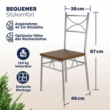Eettafelset Paul 5-delig Eikenhout Donker (Meubelen), Verzenden